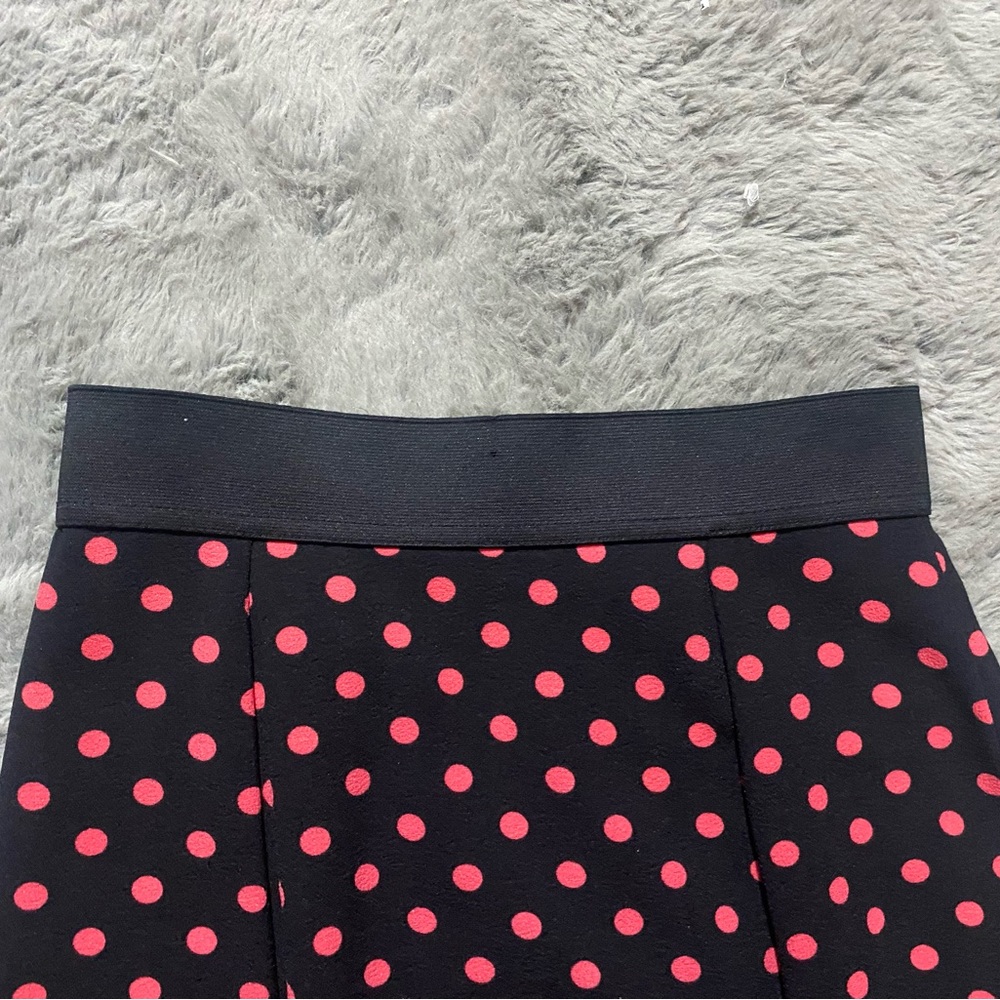 NY&C Black and Pink Polka dot midi flare skirt - Picture 4 of 4